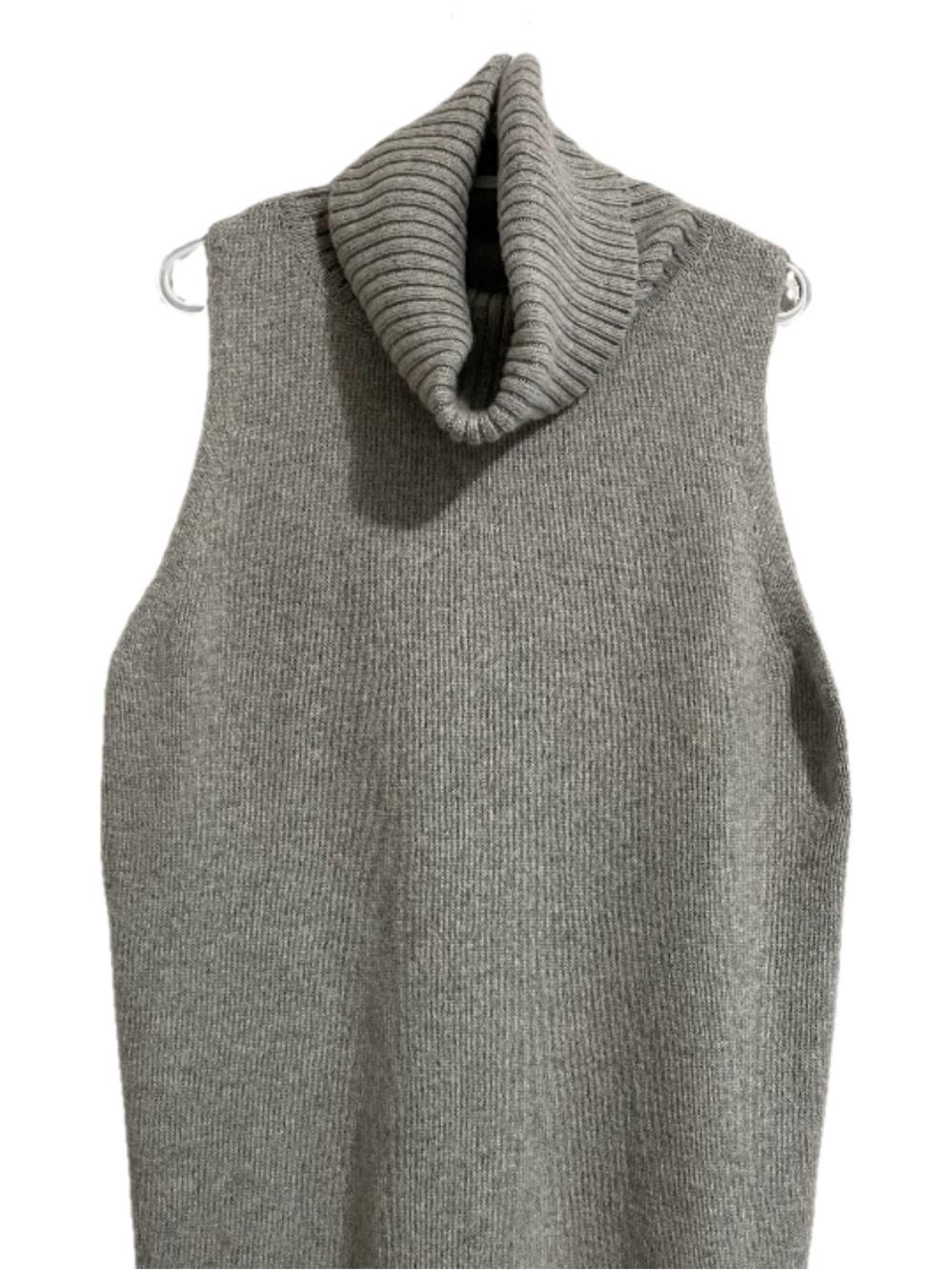 Sleeveless Turtleneck Knit Sweater Tunic